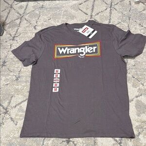 Wrangler Gray Short Sleeve Tee Classic Crew Neck
